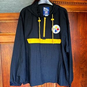 Pro Player Packable Steelers Rain Sport Jacket With Hood, Size  S
